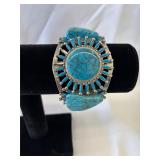 Vintage Faux Turquoise Silver Tone