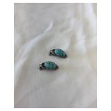 Robin's Egg Blue Glass Cabochons Clip-On Earrings