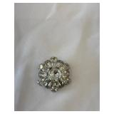 Vintage Kramer Clear Rhinestone Brooch 1.75'