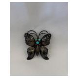 Vintage Native American Navajo Butterfly Brooch