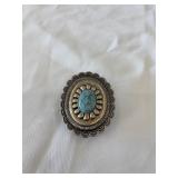 Western Style Belt Buckle w/Faux Turquoise Stone