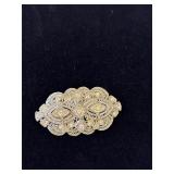 Art Deco Rhinestone Brooch 2.25'
