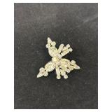 Vintage Silver-Tone Rhinestone Starburst Brooch