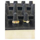 18KT HGF CZ Solitaire Ring Size 8 &