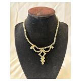 Vintage Glass Rhinestone Collar Necklace