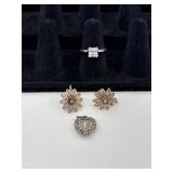 Sterling Silver Embossed & Engraved Pendant Heart