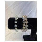 Vintage Aurora Borealis Crystal Beaded Bracelets