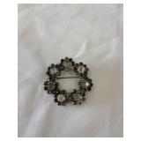 Vintage Smokey Grey Rhinestone Brooch 2'