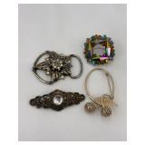 (3) Brooches 1.5' - 2.5' (1) Pendant 1.75'