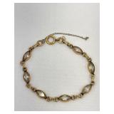 Vintage Gold-Filled Bracelet with Oval Gemstones