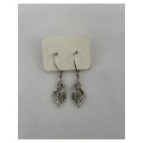 BRKRN Silver Tone Dangle Earrings w/Swirl Design