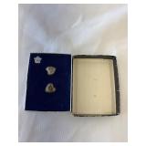 Etched Sterling Silver Heart Shaped Earrings