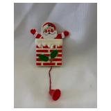 Vintage Plastic Santa in Chimney Pull-String Pin