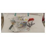 Tote of assorted hardware and fittings