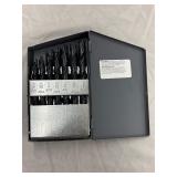 Drill bits in metal case, assorted sizes