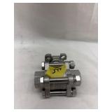Stainless steel 3-piece ball valve 1/2' diameter