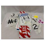 Assorted signs and stickers