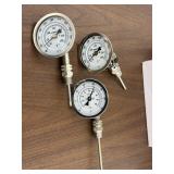 3-Bimetal thermometers, 2- 550-degree F
