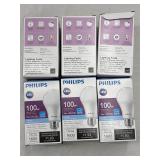 6 Philips 100w replacement bulb