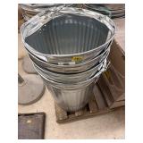 4- Galvanized Trash Cans damaged