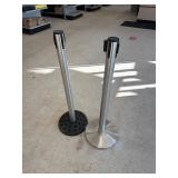 2- Queue Way Barrier Posts with belt 40ï¿½ tall