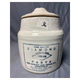 One Gallon Diamond Cream Paste stoneware crock
