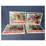 4 Vintage 'Fighting Coast Guard' movie lobby cards
