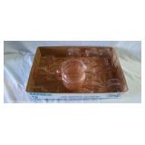 Flat of pink depression stemware and pitcher