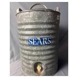 Vintage Sears Igloo galvanized metal water cooler