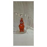 Vintage 1970s A&W RootBeer glass pitcher featuring