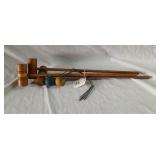 Antique childs croquet set, 2 balls 3 mallets and