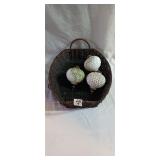 Three - Vintage Hobnail Milk Glass Lamp Pieces