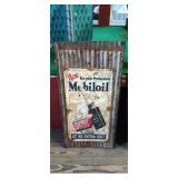 Vintage Mobiloil filpruf bottles embossed metal