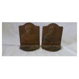 Pair of cast bronze Henry Longfellow bookends