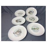 6 -Saks Fifth Avenue Porcelain Fish Plate Platters