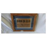 Framed advertisement for diamond bug killer