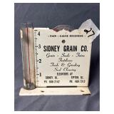 Vintage Sidney Grain Co. Metal rain gauge