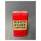 Vintage Eight O'Clock Coffee tin bank