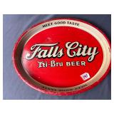 Falls City 'Hi-Bru' beer metal tray