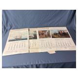 4 Vintage advertisement calendars 1938-1941
