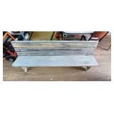 Vintage Wood pew with bible rack on back