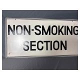 Metal non - smoking section sign