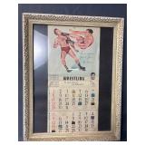 Framed 1956 Wrestling Stars Calendar