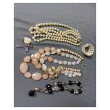 Chunky, layered three-strand statement necklace