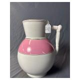 Ceramic pink and white wash jug/pitcher