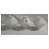 3 Diddle Blitzen milk glass lightning rod balls