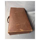 Vintage brown leather Masonic regalia suitcase