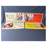 4 Vintage advertisement signs for laundry services