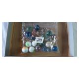 Sandwich bag of shooter marbles