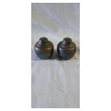 Pair of silver plate salt & pepper shakers 2' tall